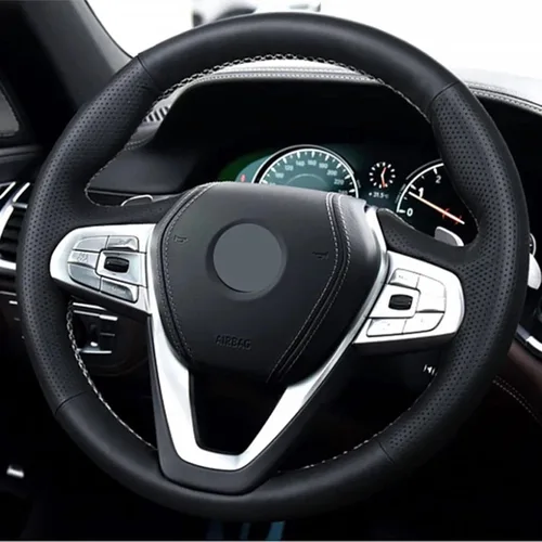 Miniatura 8 de BORATO Cubierta de volante de gamuza para automóvil, para BMW G20 G21 G30 G31 G32 X3 G01 X4 G02 X5 G05 X7 G07 Z4 G29
