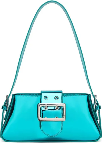 Bolso Hobo para mujer, bolso cruzado de piel sintética brillante, bolso de mano de pintura, bolso pequeño Y2K, bolso con asa superior 2023