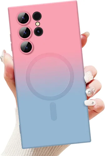 Miniatura 13 de Newseego Funda magnética para Samsung Galaxy S22 5G, funda de silicona líquida suave de lujo, antiarañazos, a prueba de golpes, protector completo