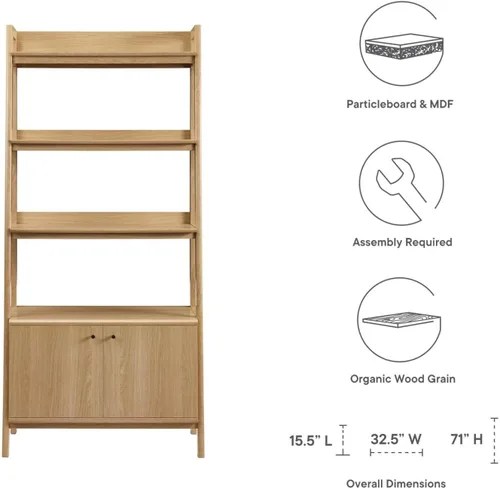 Miniatura 8 de Modway Vitrina de estantería de 33" en roble