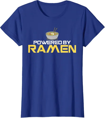 Miniatura 83 de Camiseta de fideos de anime japoneses Powered By Ramen, Negro, S