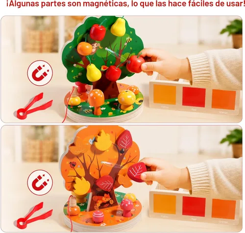 Miniatura 6 de INIFEIDALA Juguetes Montessori para niños de 3, 4, 5 y 6 años - Juguete sensorial de madera para niños pequeños - Rompecabezas de clasificación