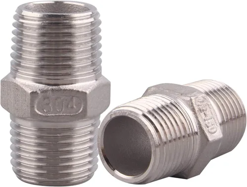 Miniatura 18 de Pezón hexagonal macho de 1/8 pulgadas NPT – Acero inoxidable 304 roscado para kit de preparación, aplicación de tubería casera (paquete de 5)