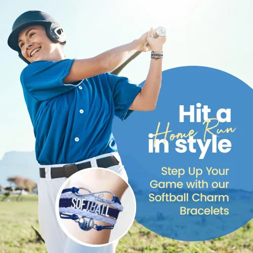 Miniatura 4 de Pulsera de infinito de softball - Joyería de sóftbol - Pulsera ajustable para jugadores de sóftbol, regalos de equipo y entrenadores