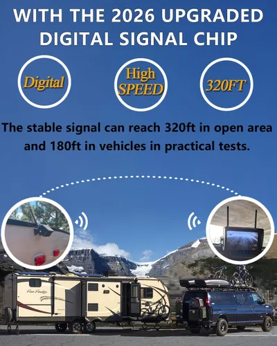 Miniatura 2 de Cámara de respaldo inalámbrica para autocaravana DOUXURY IP69 impermeable con ángulo de visión amplio de 170°, cámara de visión trasera HD 1080P +