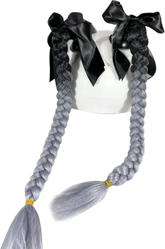 Miniatura 10 de 2 piezas de casco de coleta de motocicleta, cola de caballo, casco de bicicleta, trenzas de pelo utilizadas para cualquier casco/ventosa, diseño