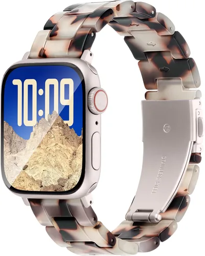 Correa de resina compatible con Apple Watch Band de 1.929 in 1.811 in 1.772 in 1.732 in 1.654 in 1.614 in 1.575 in 1.496 in, correa ligera de moda