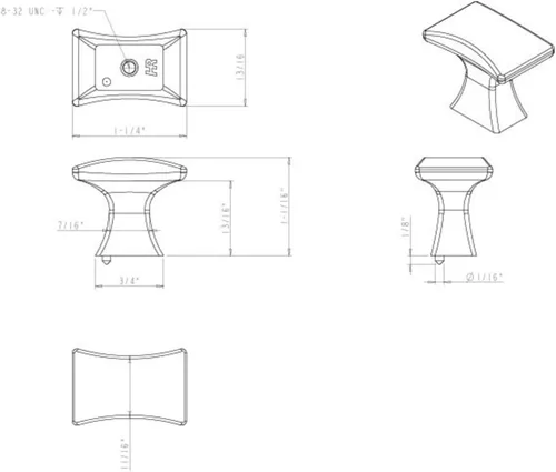 Miniatura 4 de Jeffrey Alexander 767SN Philip - Pomo rectangular para gabinete de 1-1/4 pulgadas Níquel Satinado