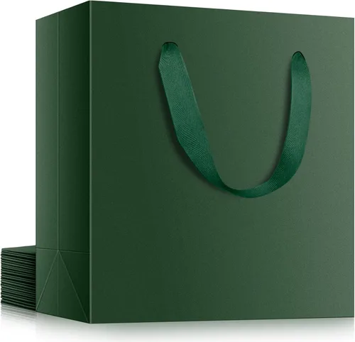 Miniatura 60 de EUSOAR Bolsas de Regalo Grandes Azul Marino, Paquete de 25 - Bolsas de Papel de Compras de 12.5"x4.5"x11" con Asas para Negocios, Manualidades