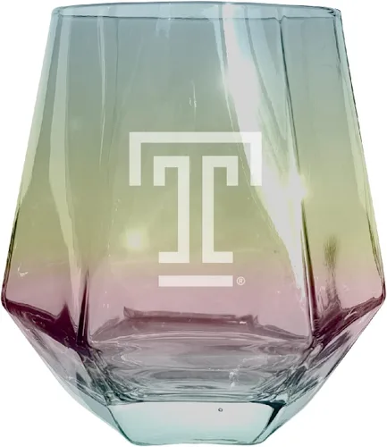 Miniatura 4 de Temple University - Copa de vino grabada con corte de diamante, sin tallo, de 10 onzas, producto universitario con licencia