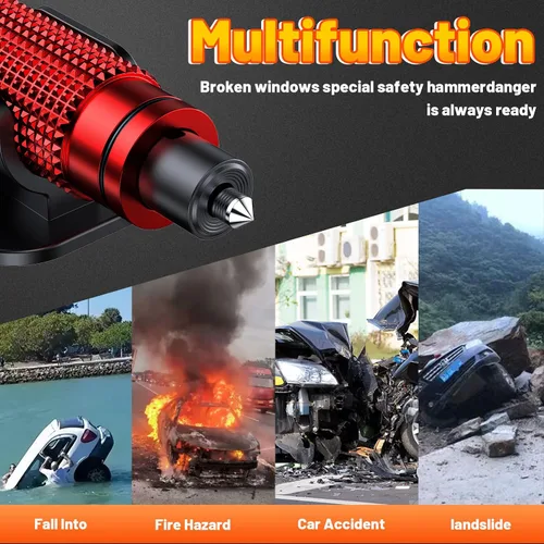 Miniatura 8 de smosun Martillo de Seguridad - Martillo Seguro Rompecristales Bajo el Agua, Antideslizante Mejorado, Martillo para Automóvil Cortador de Cinturón