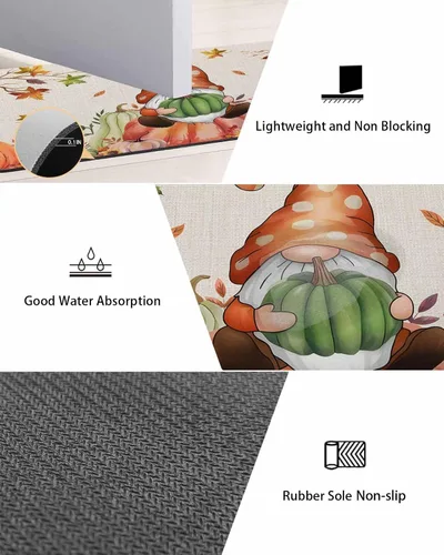 Miniatura 3 de Tapete de baño para tina, antideslizante, de secado rápido y absorbente, de tierra de diatomeas, tapete de cocina, tapete de Acción de Gracias