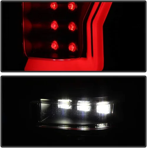 Miniatura 5 de ACANII - Para Ford F150 Styleside Pickup 2004-2008, carcasa negra, lente ahumada, luces traseras de tubo LED, lámparas de freno izquierda+derecha