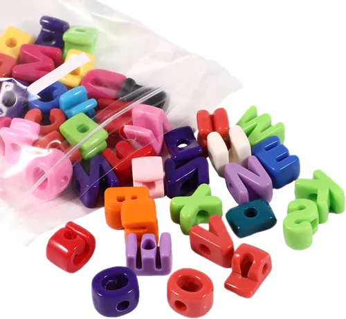 40 cuentas de letras 3D focales acrílicas sueltas para hacer joyas, pulseras, collares, llavero, bolsa de teléfono, cadena, llaveros (letras mixtas)