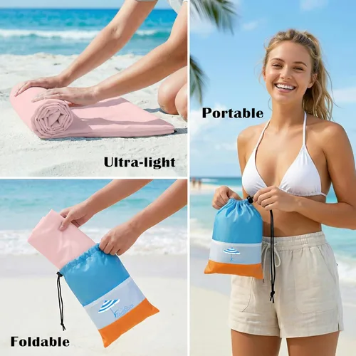 Miniatura 102 de Famstar Beach Blanket Oversized Extra Large 78"X81"/10'X9',Waterproof Sandproof Beach Blanket 2-8 Adults Lightweight Durable for Travel Camping
