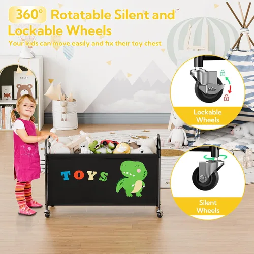 Miniatura 2 de GRANNY SAYS Caja de juguetes para niños y niñas, cofre de almacenamiento grande con ruedas, organizador de almacenamiento de juguetes para niños