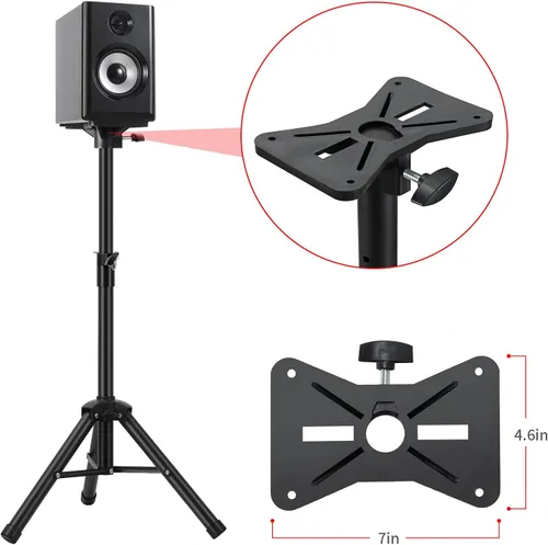 Miniatura 7 de Soporte para altavoz de PA y DJ resistente, altura ajustable de 30 a 44 pulgadas, de acero, bolsa de transporte