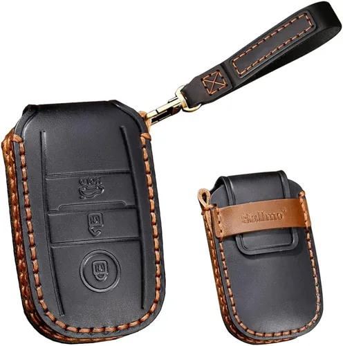 Miniatura 11 de Funda de cuero para llavero inteligente para Kia K3 K5 Cerato Sorento Llavero Bolsa de llaves Accesorios de coche 3 botones azul