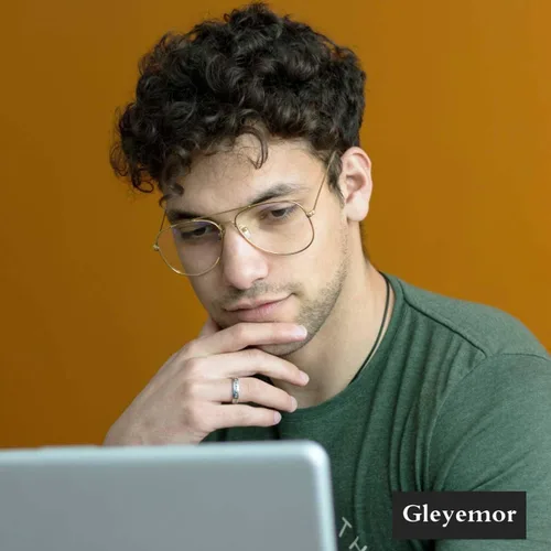 Miniatura 3 de Gleyemor Gafas de luz azul estilo aviador para mujeres y hombres, lentes de luz azul anti luz azul con marco de metal para computadora