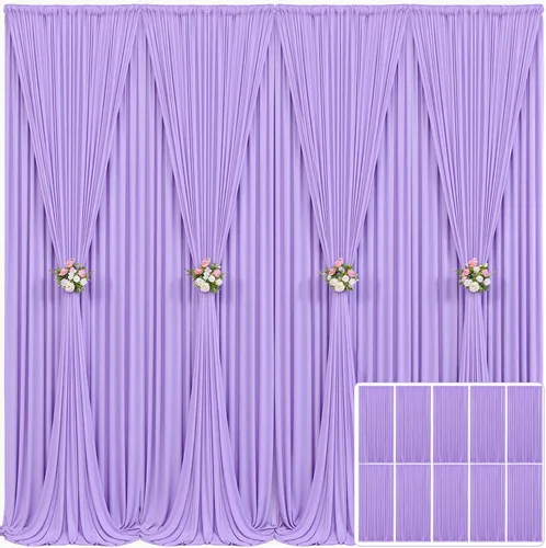 Miniatura 69 de Cortina de fondo beige de 10x10 para bodas y fiestas, cortina de fondo beige sin arrugas para fotos, cortinas de fondo para decoración de baby Gris