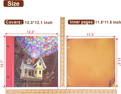 Miniatura 2 de JIMBON Big Adventure Book - Álbum de fotos de 12 x 12 pulgadas, 60 páginas, letras retro en relieve 3D de tapa dura, libro de recuerdos de viaje