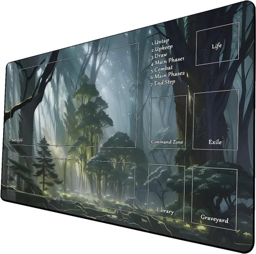Miniatura 24 de Tapete de juego de cartas coleccionables AI Painting – Tapete de juego MTG con zonas, 24 x 14 pulgadas, tapete de juego MTG de alta calidad – El