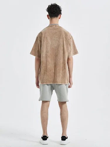 Miniatura 5 de Vamtac Men's Oversized T Shirts Vintage Half Sleeves Cotton Casual Baggy Basic Tees Summer Solid Loose Tops Unisex