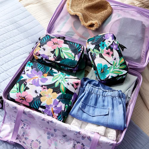 Miniatura 8 de Vera Bradley Conjunto de 3 piezas de cubo de embalaje de compresión para mujer, Botánico Ditsy