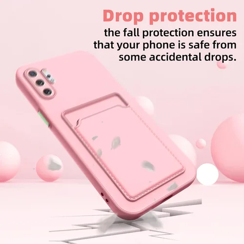 Miniatura 7 de Funda para Galaxy Note 10 Plus con ranura para tarjetero, TPU suave, resistente a los arañazos, funda delgada con ranura para tarjetas, color rosa
