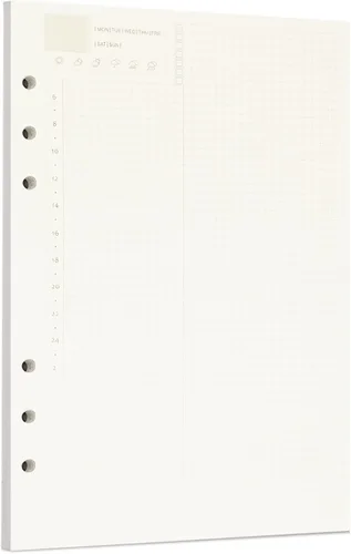 Miniatura 12 de Zelten 1 paquete A5 de 80 hojas/160 páginas 4 en 1 rayado cuadrado punteado en blanco hojas sueltas perforadas papel de repuesto de papel
