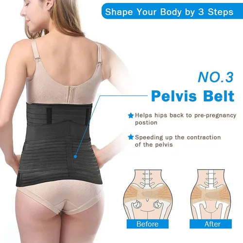 Miniatura 4 de Faja modeladora para recuperación posparto, 3 en 1, para abdomen/cintura/pelvis