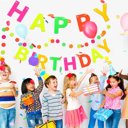Miniatura 5 de Cartel de neón de feliz cumpleaños, cartel de cumpleaños que brilla en la oscuridad, letrero de neón de arco iris, suministros de fiesta