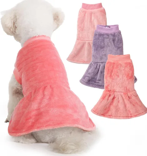 Miniatura 30 de FabriCastle Suéter pequeño para perro, paquete de 3 ropa para perros y gatos, chaquetas suaves y cálidas para perros pequeños, niños y niñas