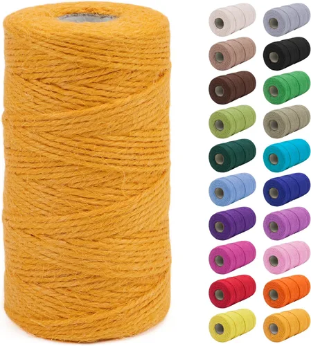 Miniatura 18 de JeogYong - Cuerda de yute de 3 mm, 99,9 m, cuerda natural gruesa para jardín, ideal para manualidades, exterior, jardinería, envoltorios de regalo