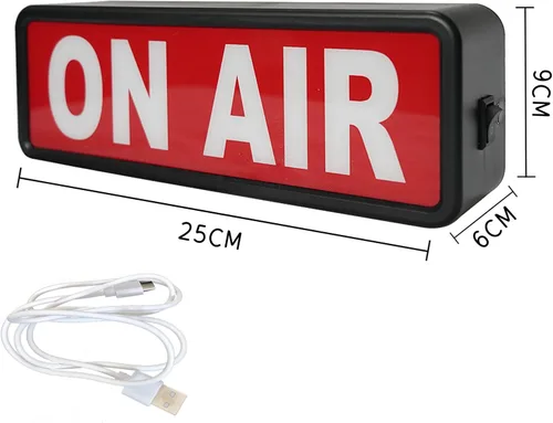 Miniatura 2 de Señal de "ON AIR" con luz LED para estudio de grabación. Señal de advertencia para estudios