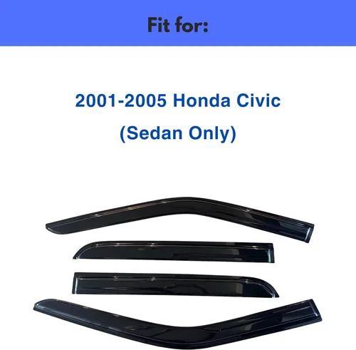 Miniatura 2 de IG Visera de Ventana para Honda Civic Sedan 2001-2005, Protector contra Lluvia Adhesivo Extra Duradero Deflector de Ventana de Ventilación Lateral