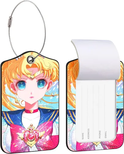 Etiqueta de equipaje para maletas, bolsas de equipaje, etiquetas de viaje, identificadores únicos de dibujos animados de anime, niñas, etiquetas de