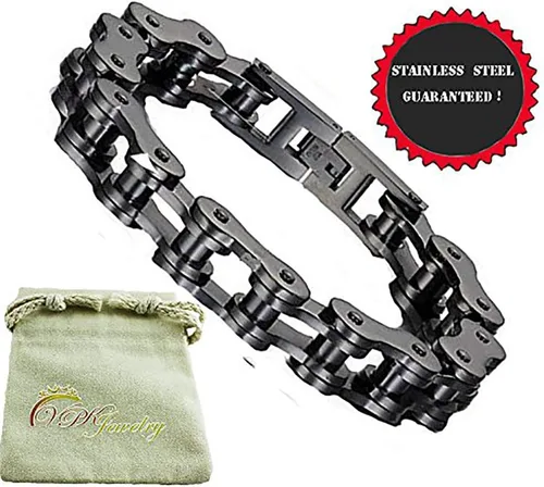 Miniatura 3 de Pulsera de acero inoxidable para hombre y mujer, 0.472 in de ancho, 7.5 in de largo