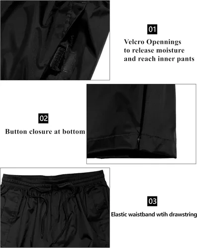 Miniatura 4 de Mapamyumco Men's Rain Pants Packable Waterproof Hiking Pants Windproof Breathable Outdoor Rain Over Pants