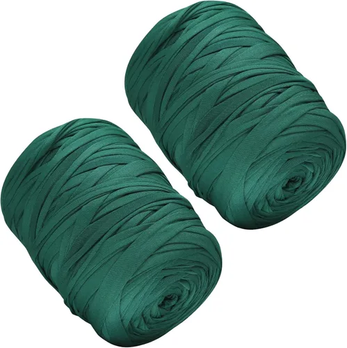 Miniatura 42 de 400g de hilo de tela elástica para tejer con ganchillo para DIY, 119 metros de hilo de espagueti grueso para tejer para proyectos de bolso, cesta