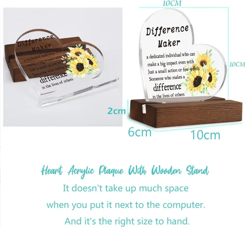 Miniatura 5 de Regalos de agradecimiento para profesores Mon Difference Maker Decoración de escritorio para profesores, mujeres, líderes, abucheos, regalos