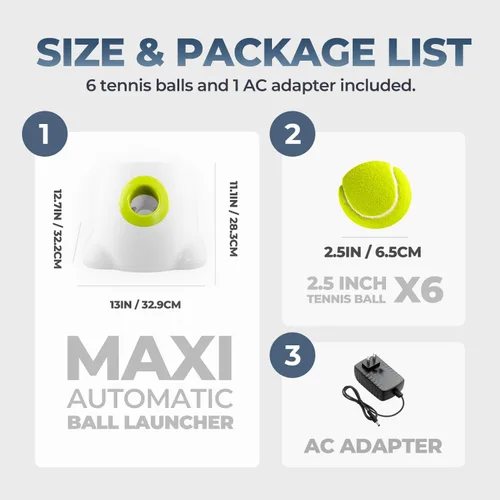 Miniatura 7 de ALL FOR PAWS Lanzador automático de bolas para perros, juguetes interactivos para perros, incluye 6 pelotas de tenis para perros grandes