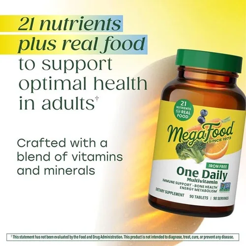 Miniatura 3 de MegaFood One Daily Multivitamínico sin hierro - Multivitamínico para mujeres y hombres - con comida real - Suplemento de apoyo inmunológico - Salud