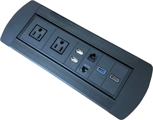 Miniatura 8 de Ojal de alimentación cuadrado en el escritorio, centro de alimentación de mesa, ojal para muebles, concentrador de datos de alimentación, 2 puertos