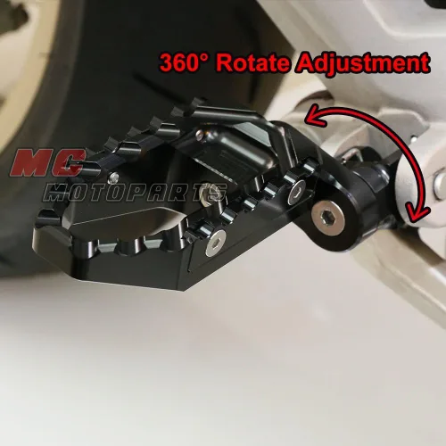 Miniatura 4 de MC MOTOPARTS Negro CNC 25mm Alargador de Riser Ajustable para Pedales de Pie Touring Delanteros Compatibles con NC 700 S/X 12-16 NC750X NC750S 16-19