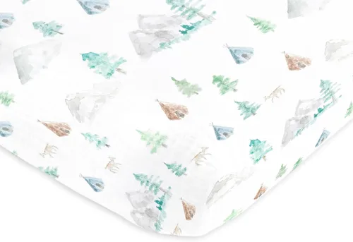 Miniatura 18 de SwaddleDesigns Sábana bajera ajustable de muselina de algodón más suave para bebé niño y niña, azul pastel Ahoy!