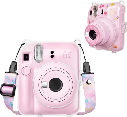 Miniatura 10 de Funda rígida transparente mejorada con adhesivo de bricolaje para cámara instantánea Fujifilm Instax Mini 12, funda transparente Instax Mini 12