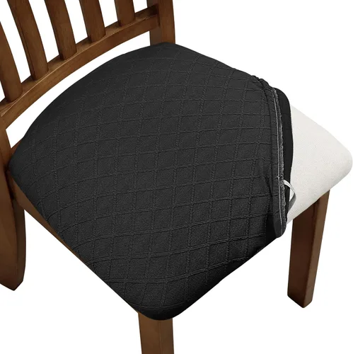 Miniatura 17 de YISUN Fundas de Asiento para Silla Set de 6, Fundas para Comedor Impermeables, Fundas de Asiento de Jacquard Elásticas Extraíbles y Lavables