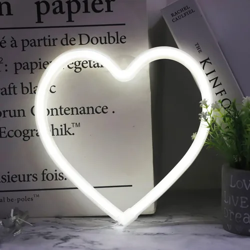 Miniatura 11 de Letreros de neón con forma de corazón para el día de San Valentín, luces LED de amor con USB y pilas para el hogar, pared, día de la madre, boda