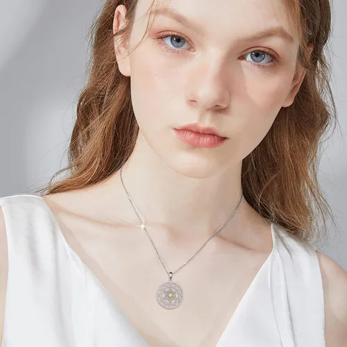 Miniatura 28 de YFN Collar de estrella de David de plata de ley, concha de abulón, árbol de la vida, joyería judía, regalos para mujeres y hombres